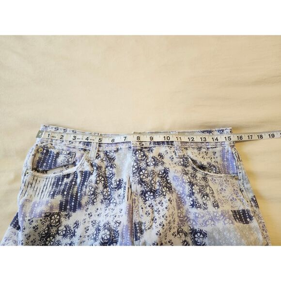 Kenzie Patchwork Print Jeans size 10 Purple Boho Cottage Straight Leg High Rise - Picture 5 of 9